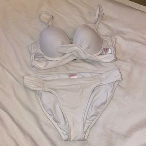white strappy wired bikini size small
